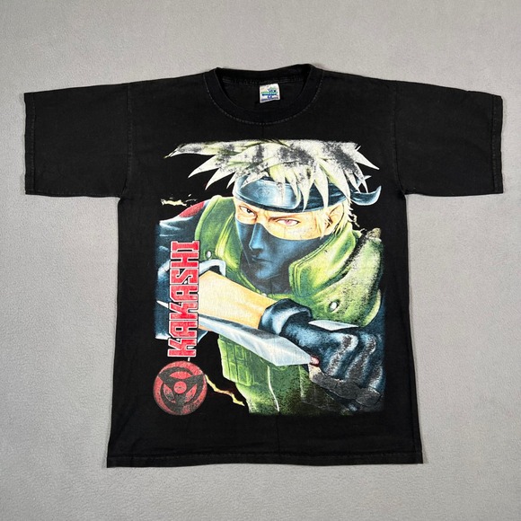 Thessh Other - Kakashi Naruto Anime T Shirt Mens M Black Manga Graphic Tee Mexico Boot Thessh